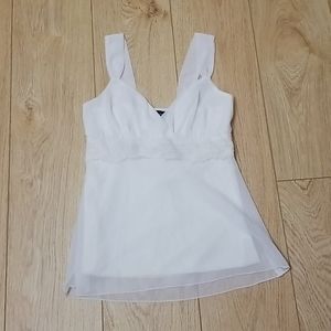 A. Byer White Flowy Tank Top Blouse